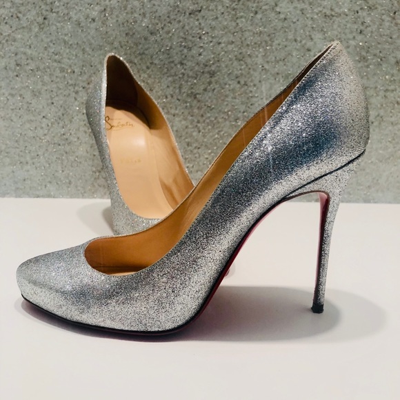 🔴traded🔴Christian Louboutin Silver Glitter high - Picture 2 of 8